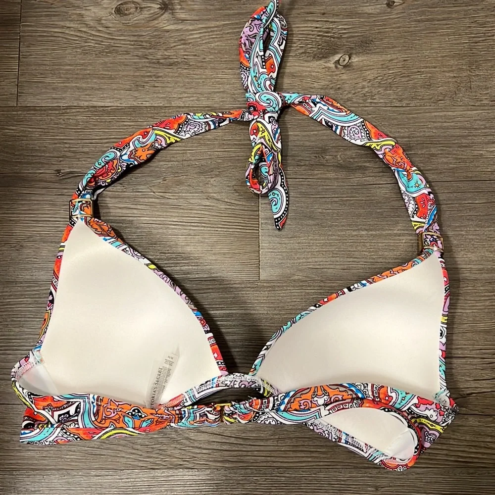 Victoria’s Secret Paisley Bikini Push-up Top Size Medium - Picture 4 of 6
